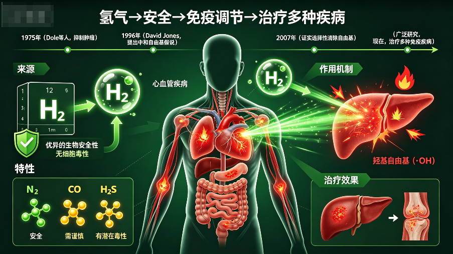 氢气递送用于精准免疫调节：机制、检测方法及应用