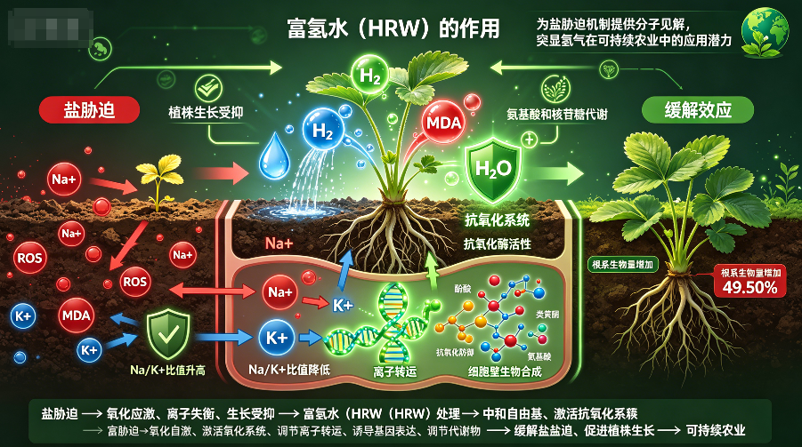 氢水缓解草莓盐胁迫的多组学研究【上交】