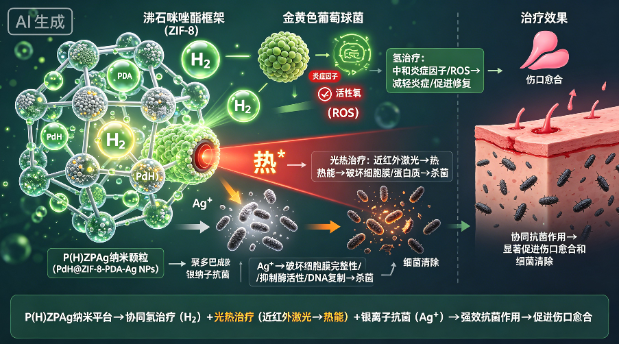 氢光热抗菌促进伤口愈合