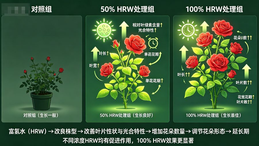 富氢水对盆栽月季生长的影响