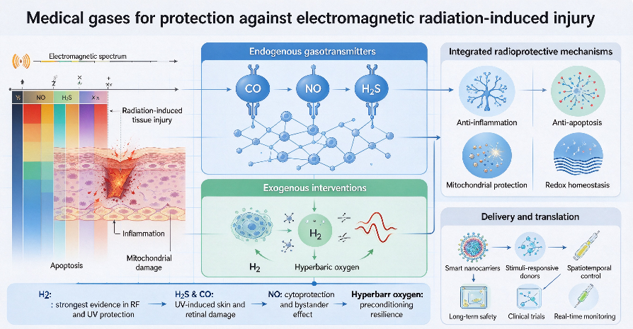 Application of medical gases in prevention and treatment of electromagnetic radiation injury.