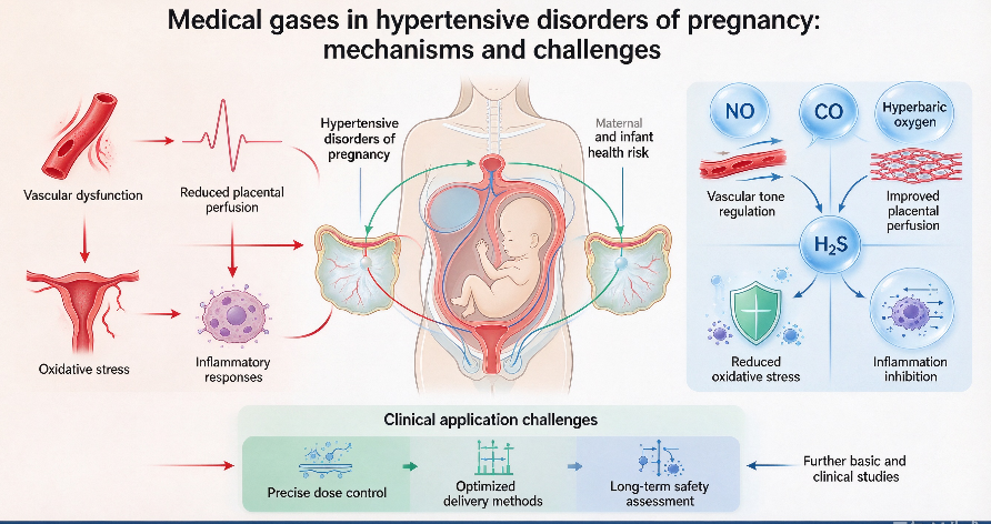 Medical gases and hypertensive disorders of pregnancy: therapeutic mechanisms and research advances.